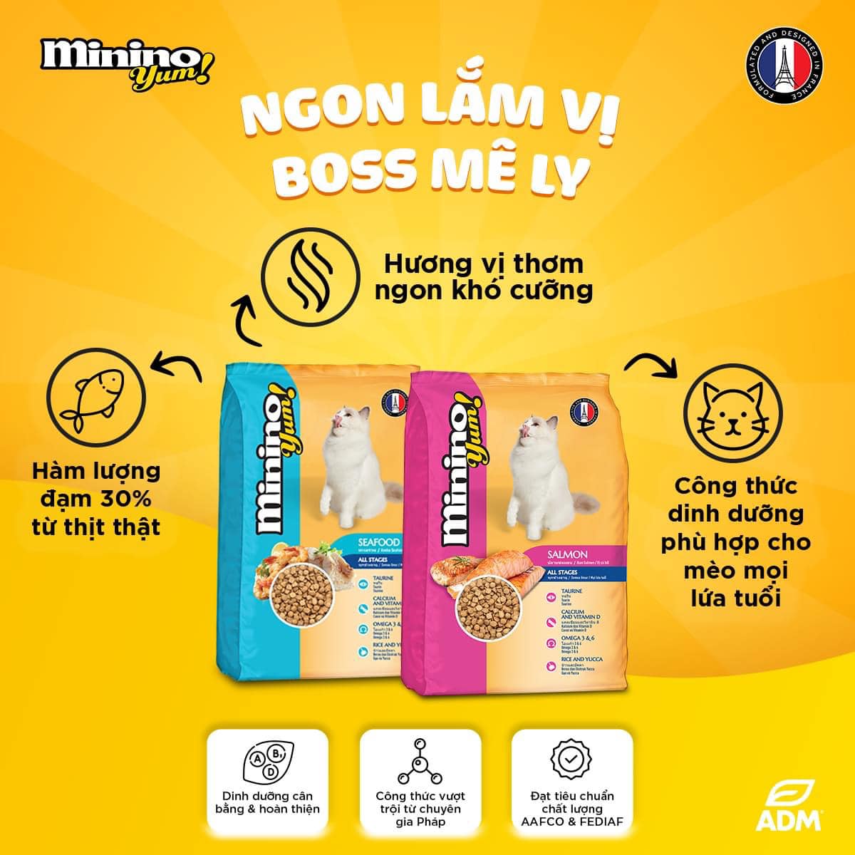 Thức ăn hạt MININO dành cho mèo