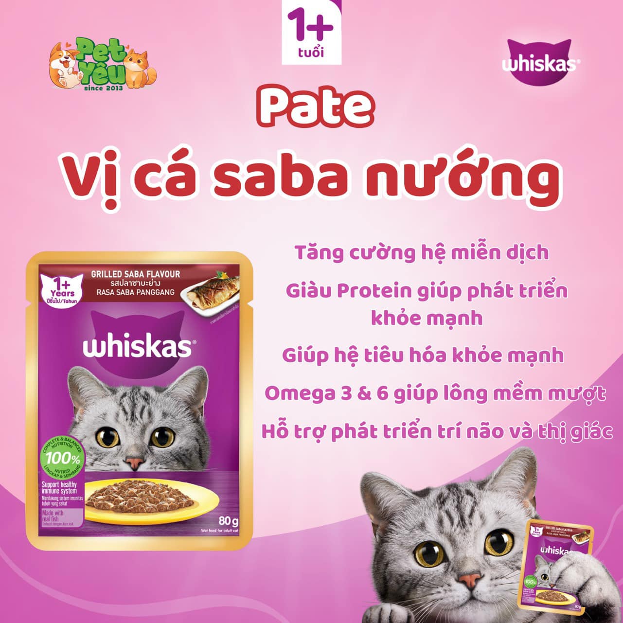 PATE WHISKAS CHO MÈO-TÚI 80G