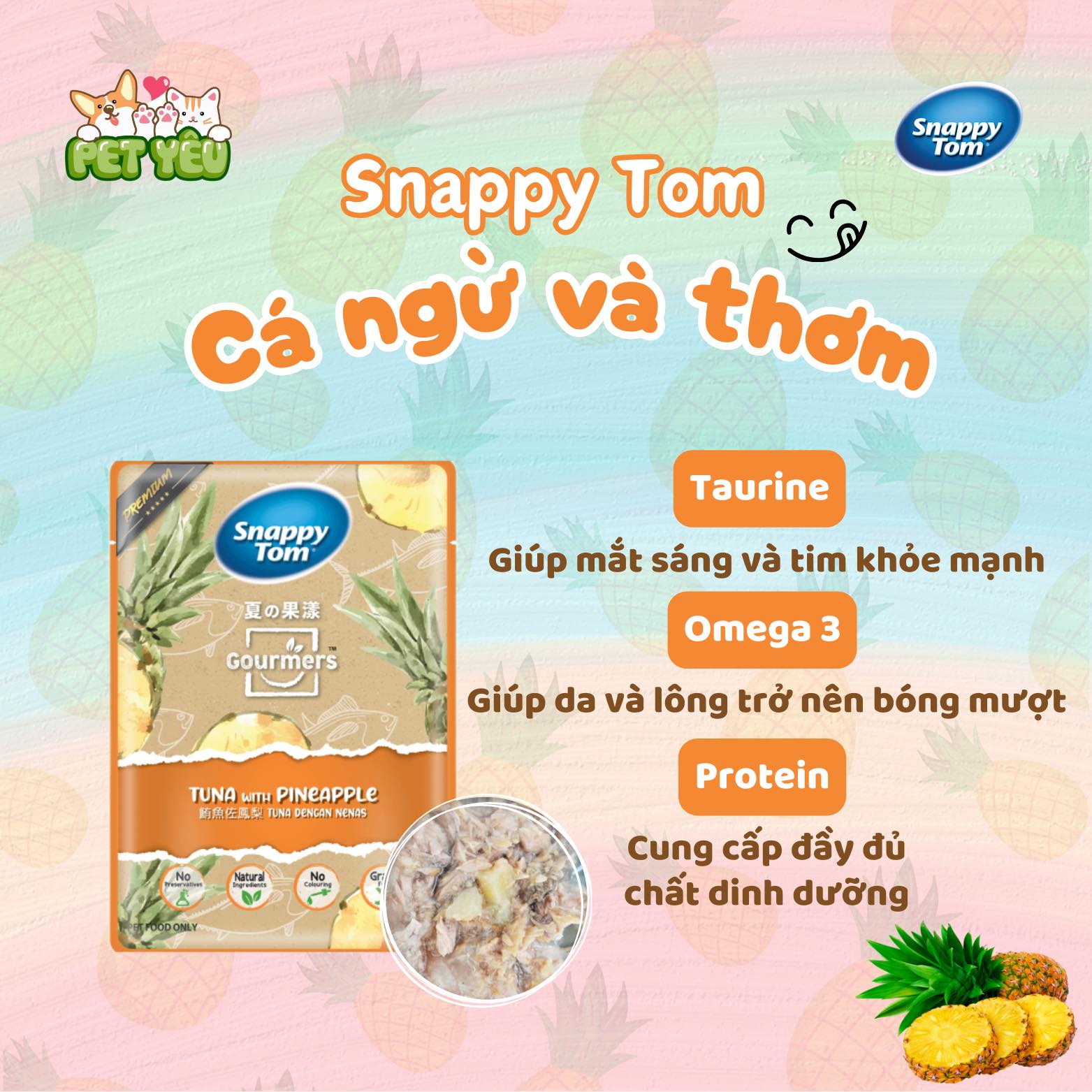 Pate Snappy Tom Trái Cây dành cho mèo - 70G
