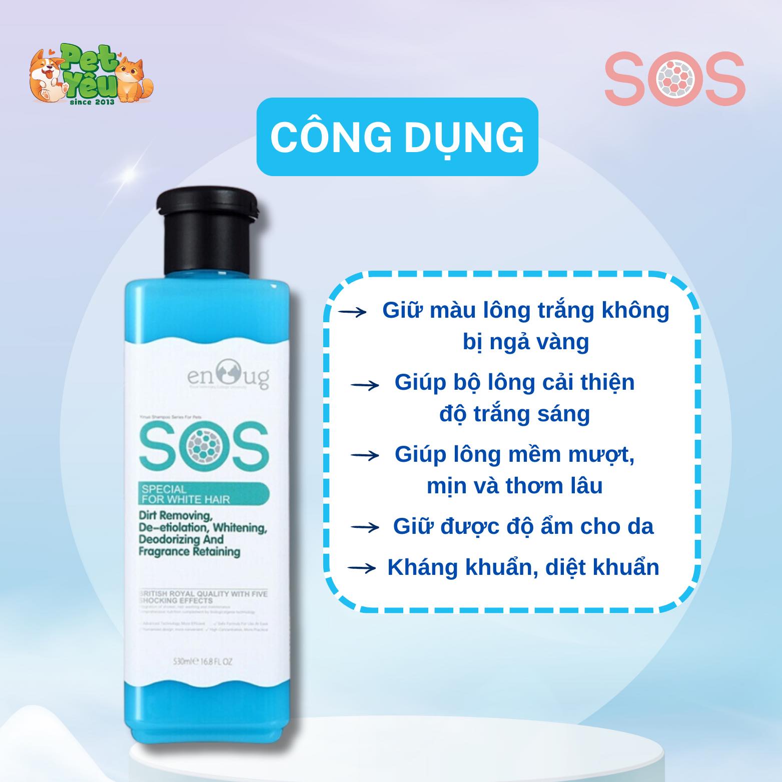 Sữa tắm SOS dành cho chó & mèo - Chai 530ML