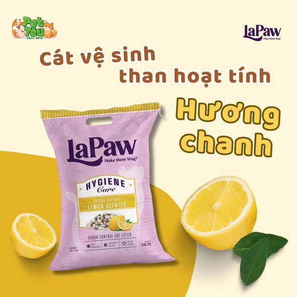 Cát Than hoạt tính mix đất sét LaPaw dành cho mèo- 20L