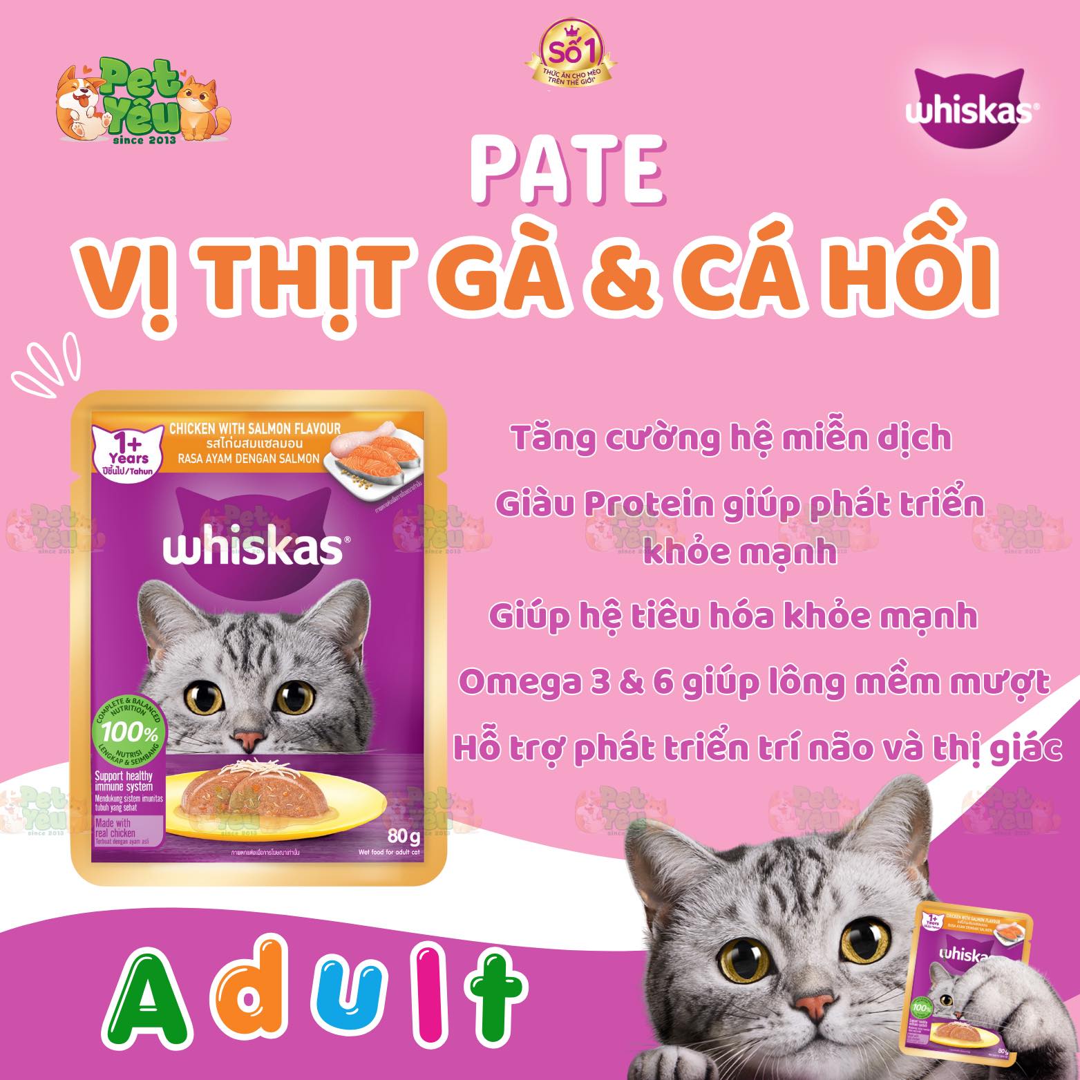 PATE WHISKAS CHO MÈO-TÚI 80G