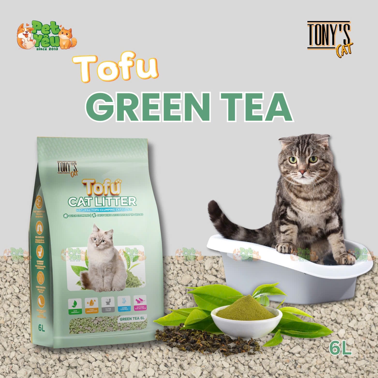 Cát đậu nành TONY'S TOFU Túi 6L