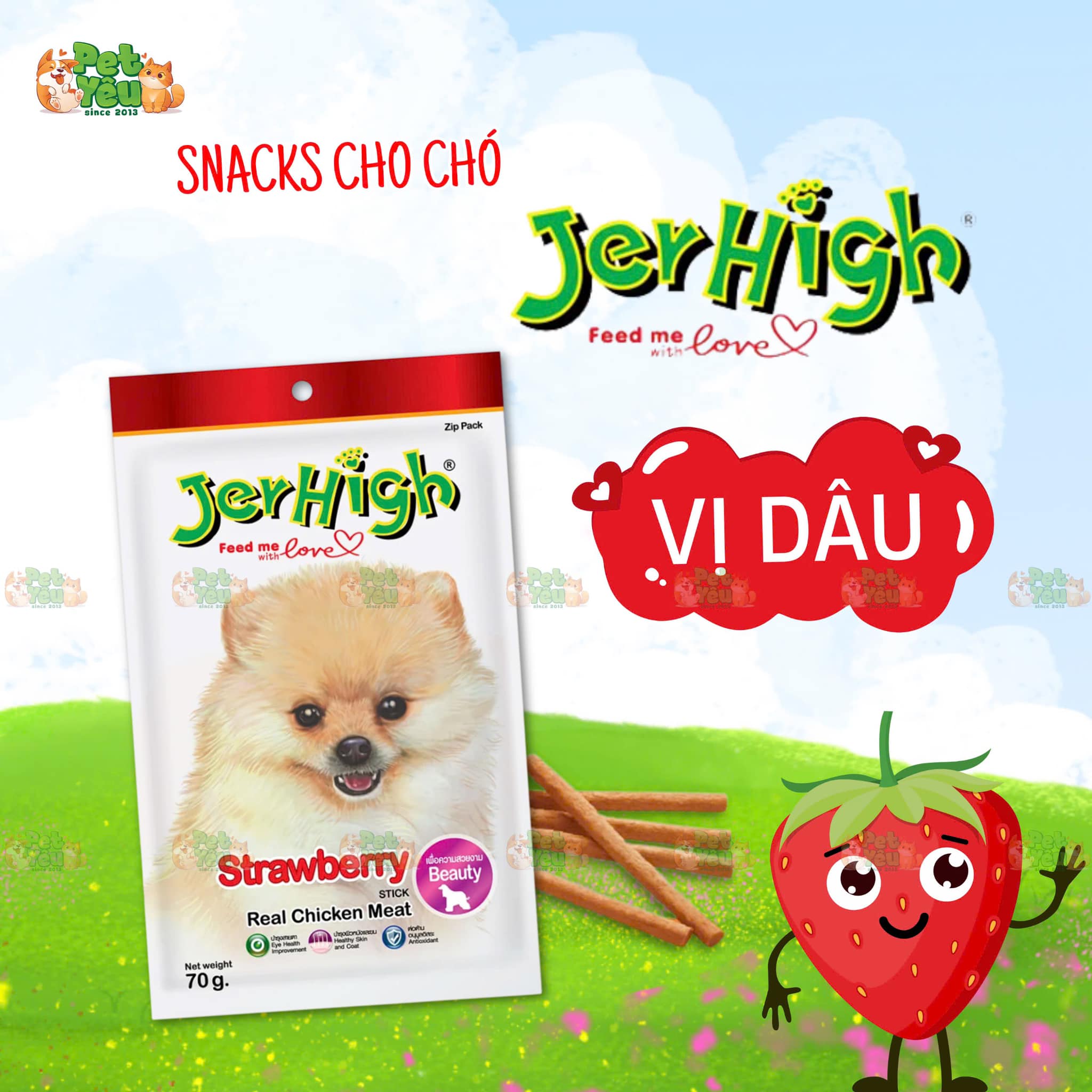 Snack JERHIGH cho chó - 70G