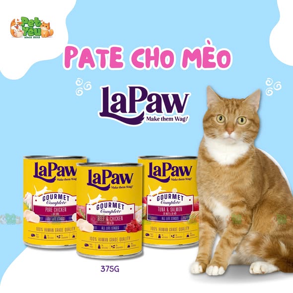 Pate cho mèo LaPaw Gourmet - Lon 375G