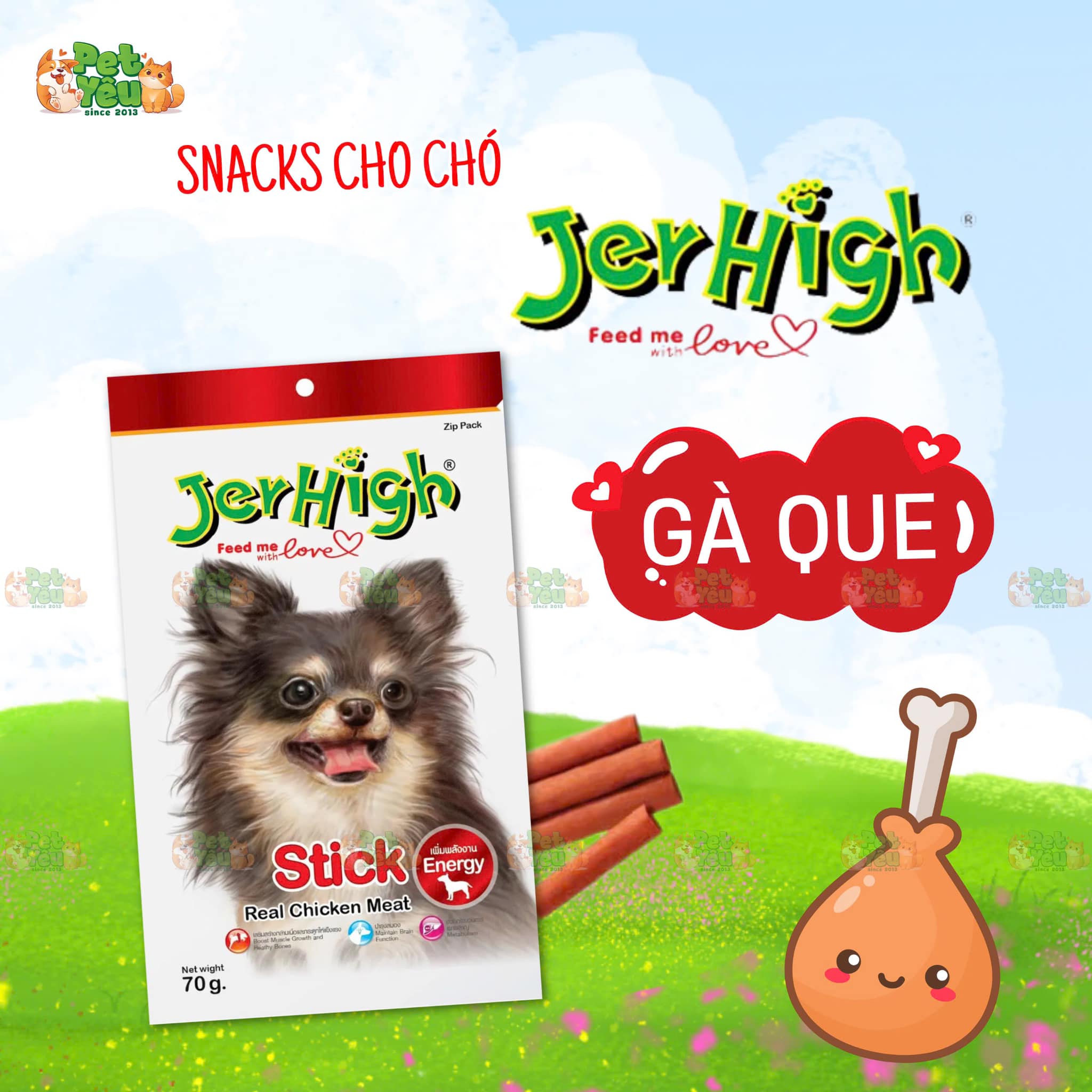 Snack JERHIGH cho chó - 70G