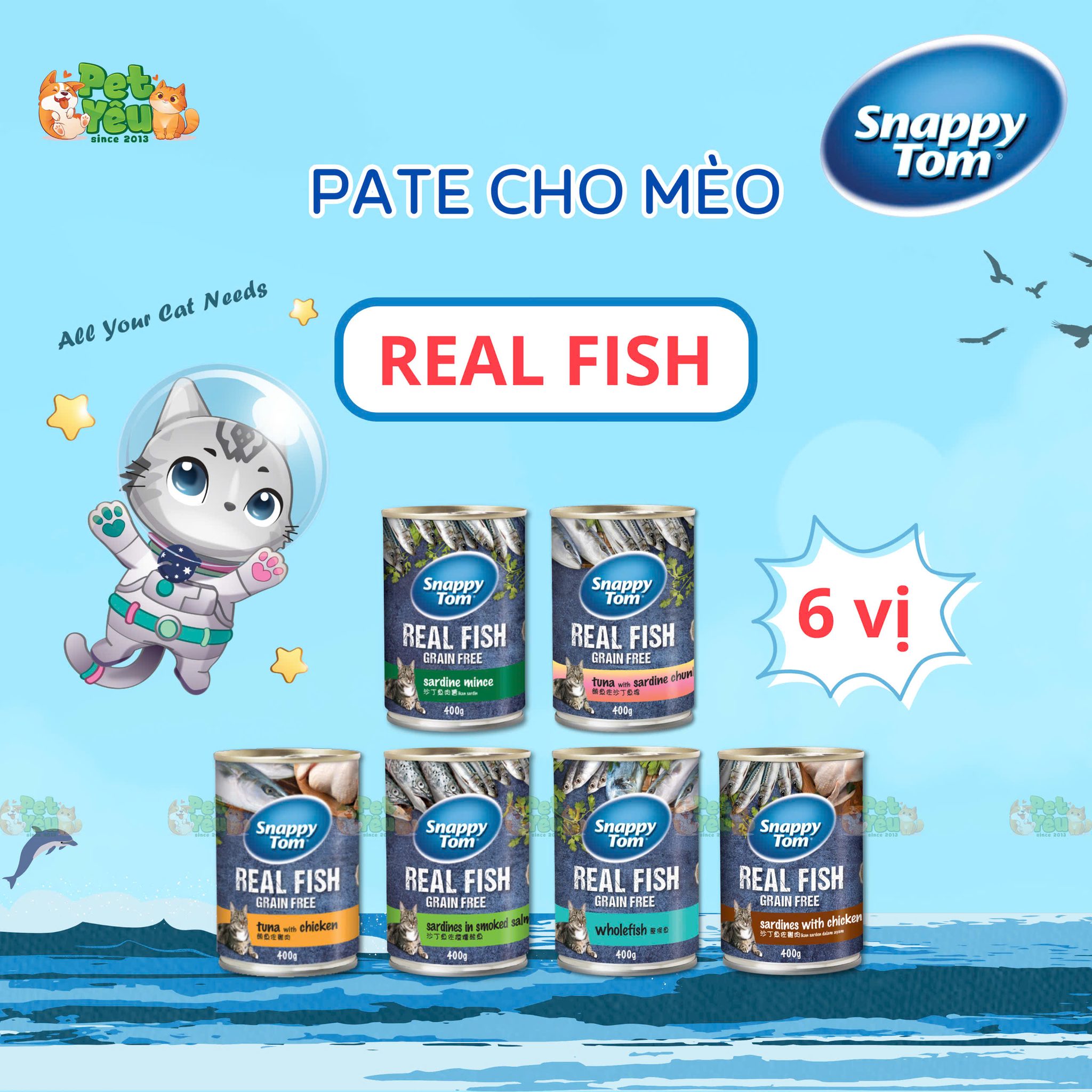 Pate cho mèo Snappy Tom-Lon 400G