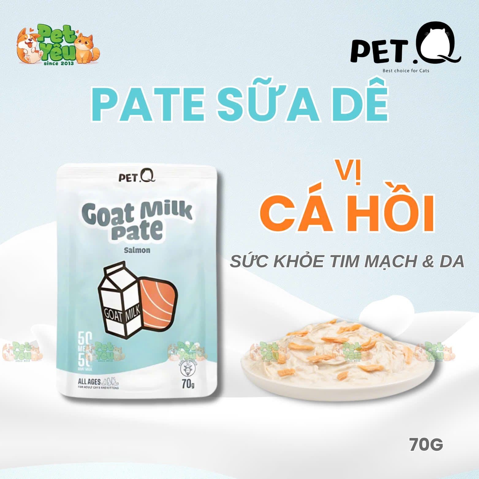 Pate sữa Dê PETQ dành cho mèo- Túi 70G