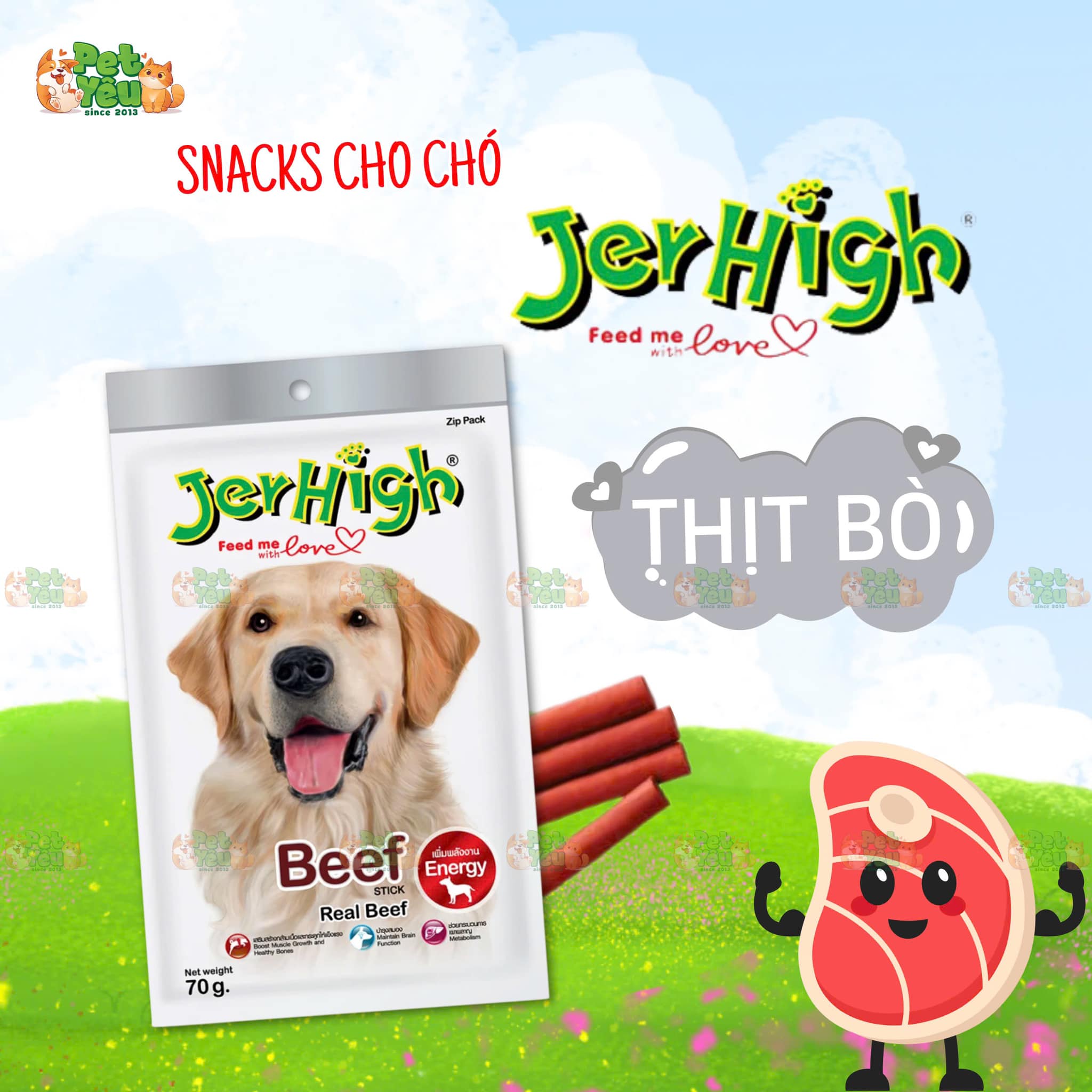Snack JERHIGH cho chó - 70G