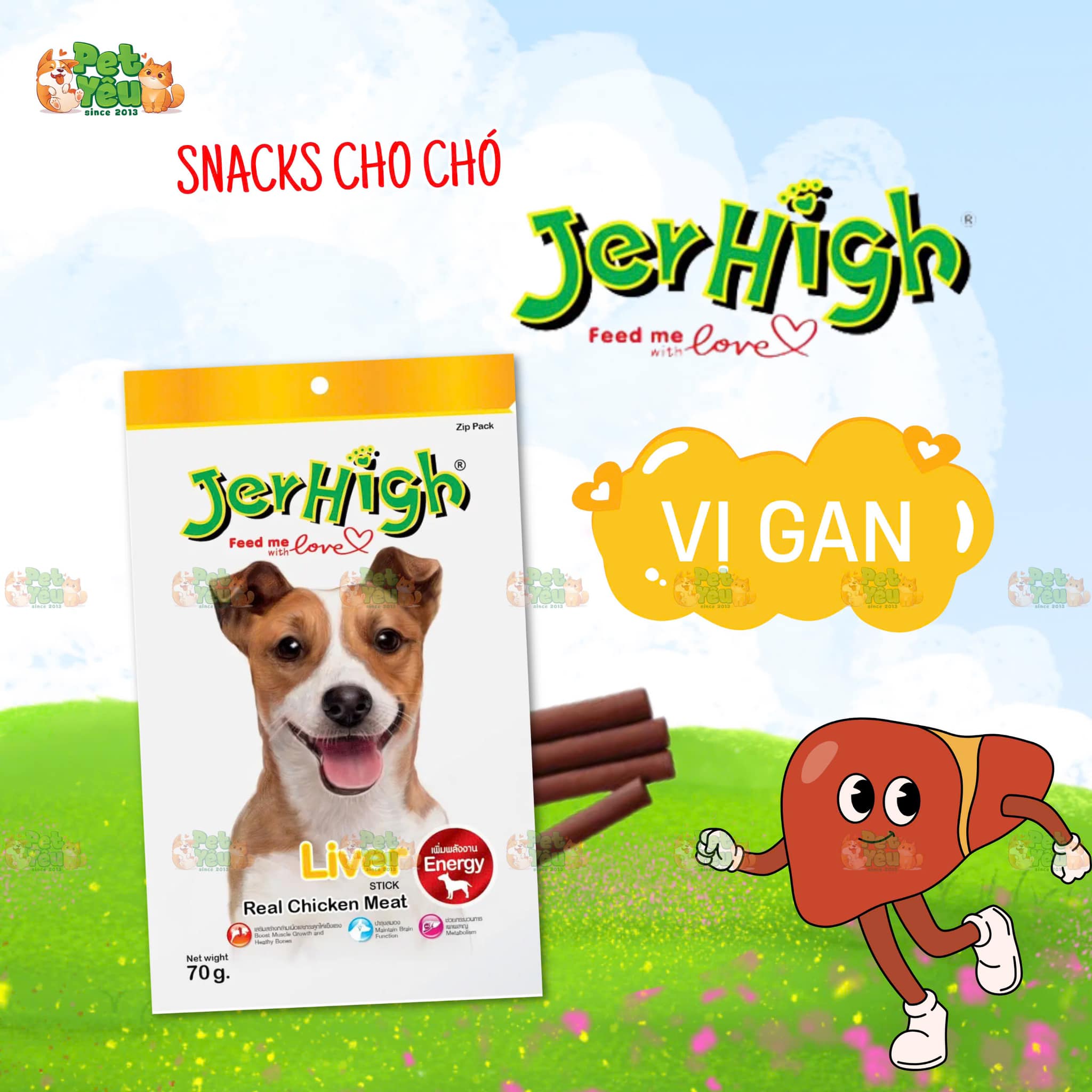 Snack JERHIGH cho chó - 70G