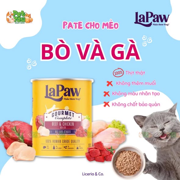 Pate cho mèo LaPaw Gourmet - Lon 375G