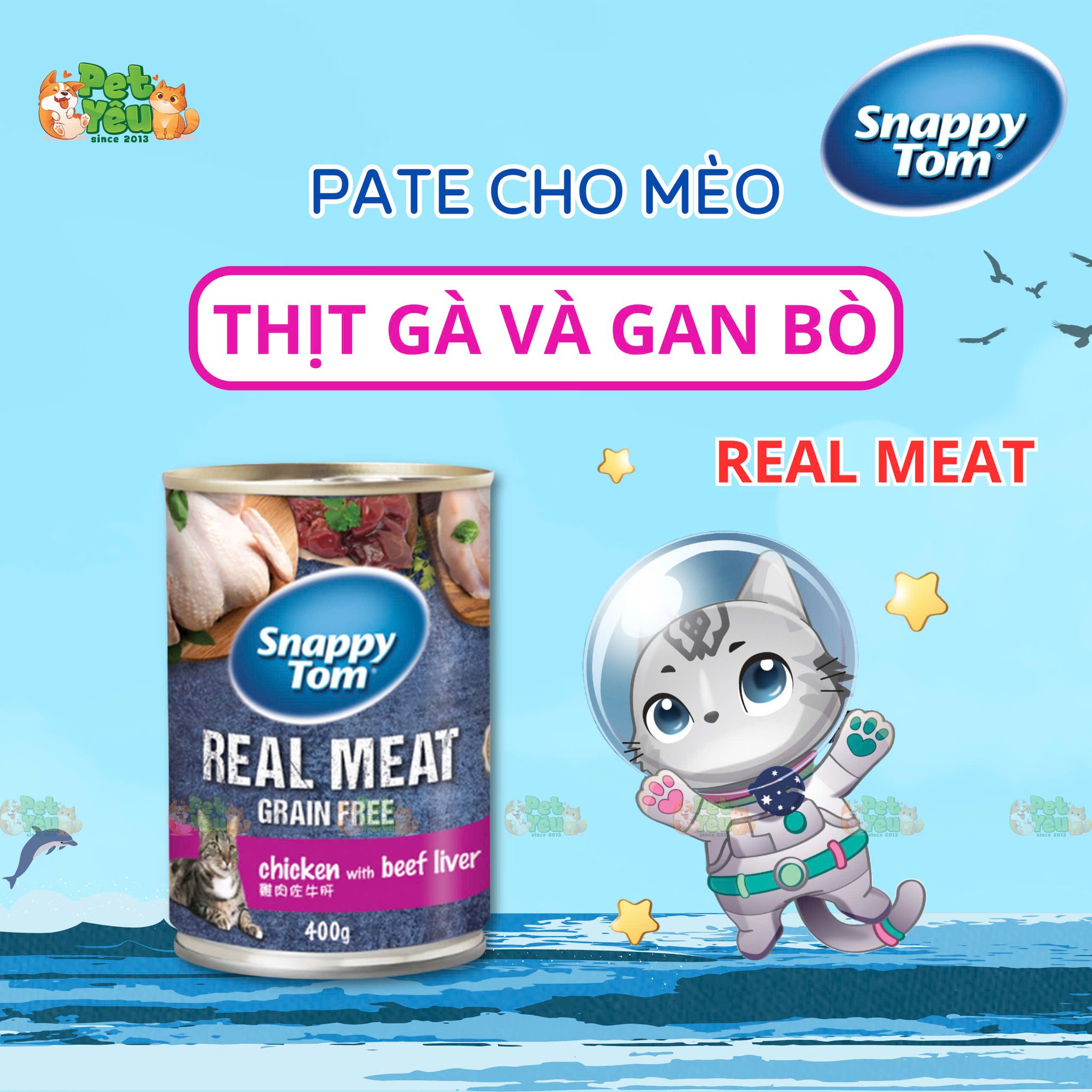 Pate cho mèo Snappy Tom-Lon 400G