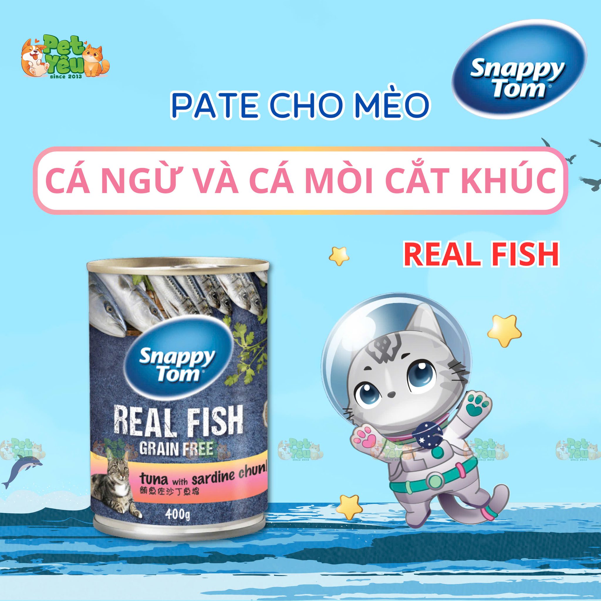 Pate cho mèo Snappy Tom-Lon 400G
