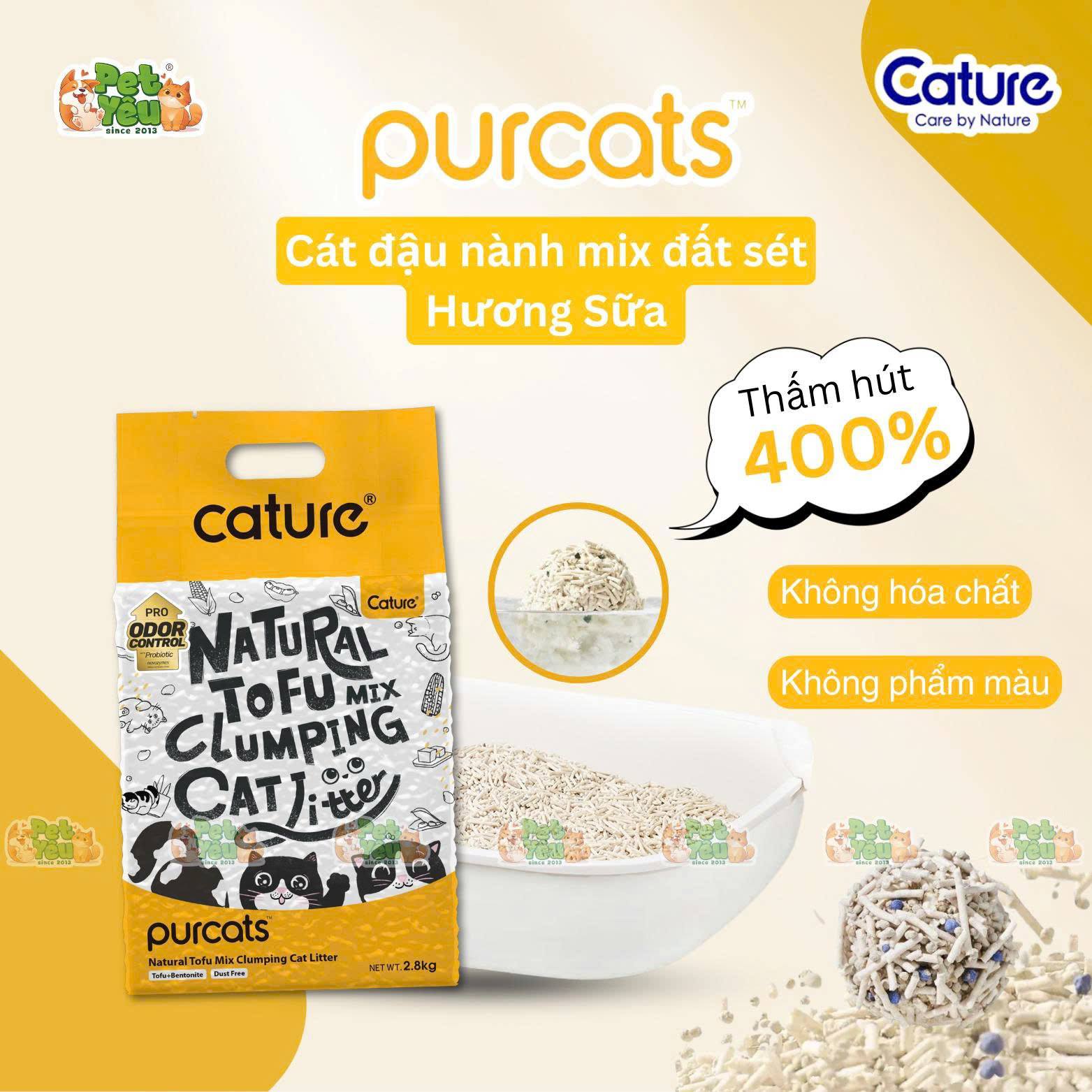 Cát đậu nành Cature Natural Tofu Clumping Cat Litter - Hương Sữa