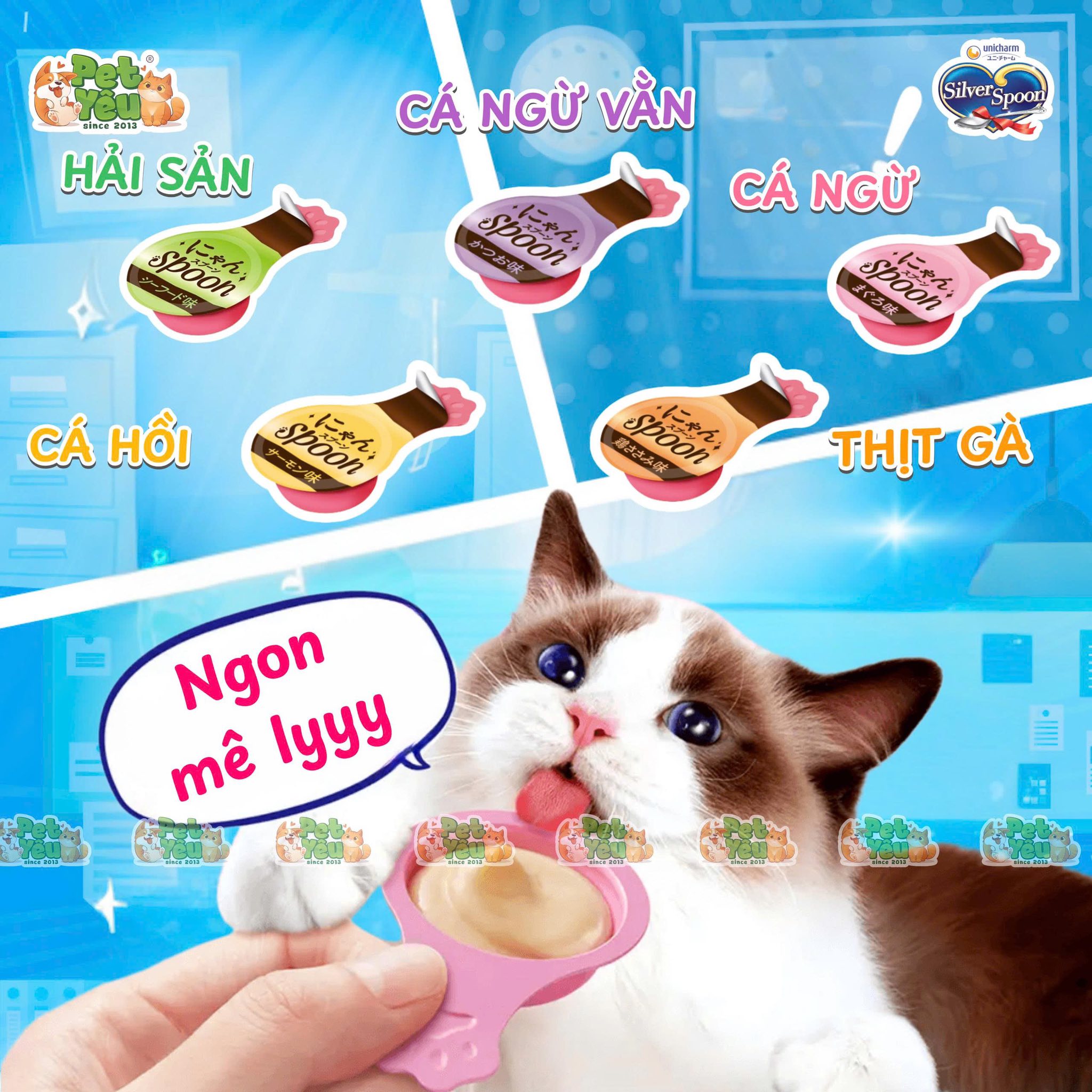 Súp thưởng cho mèo SILVER SPOON dạng thìa 