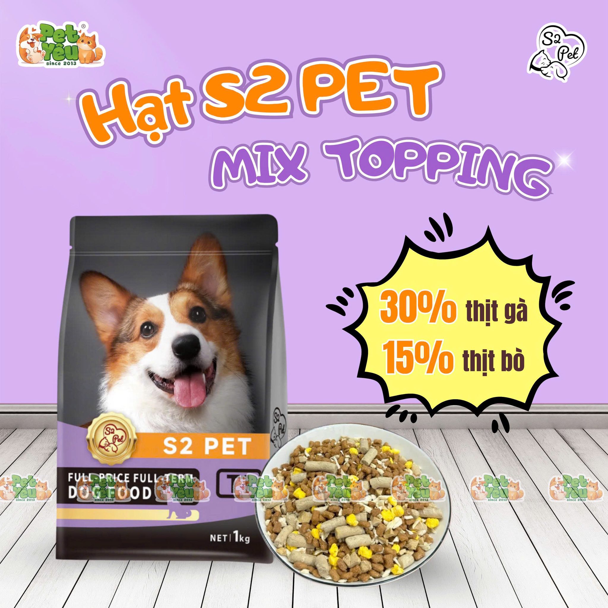Hạt cho chó S2PET T1 Mix Topping 