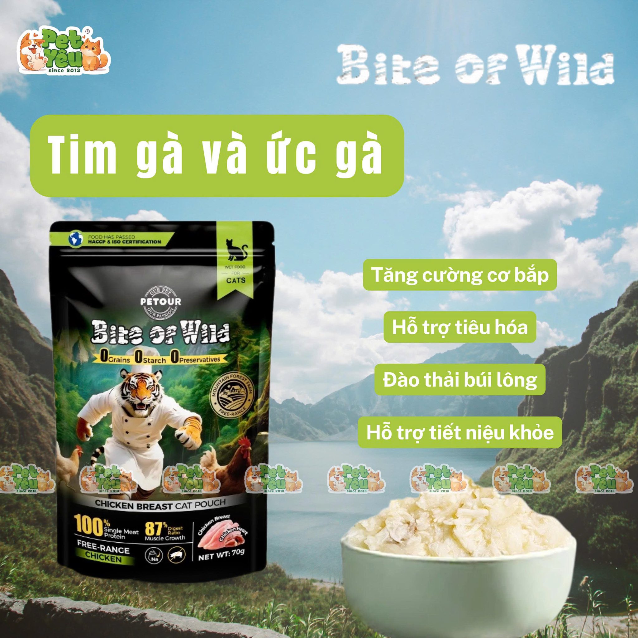 Pate mèo Bite Of Wild Dòng Giàu Protein + Ít Chất Béo (Túi 70g)