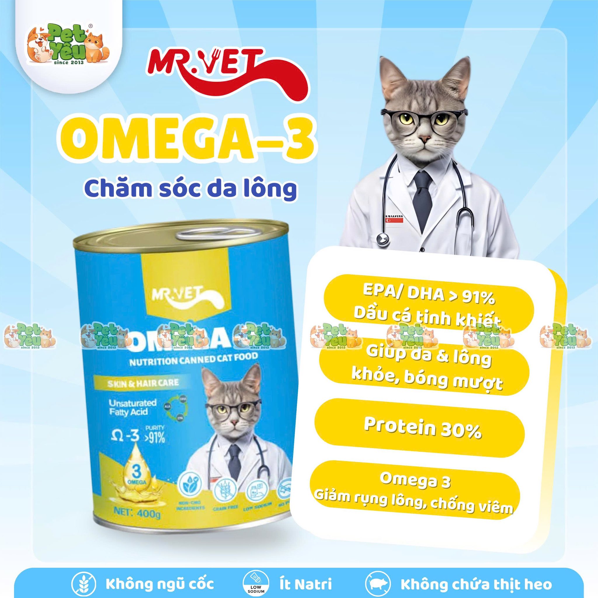 Pate Cho Mèo MR.VET Lon 400G
