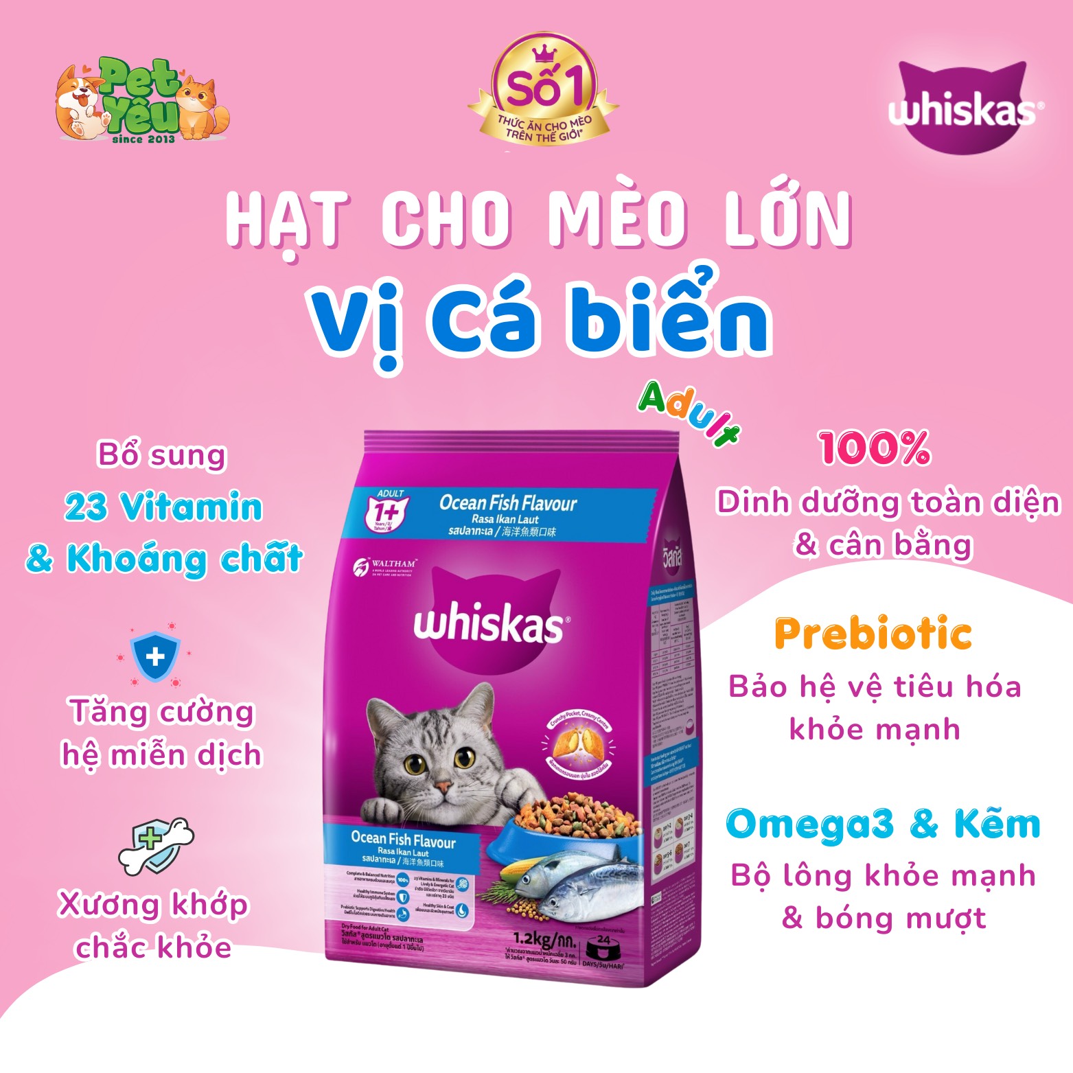 THỨC ĂN HẠT WHISKAS CHO MÈO