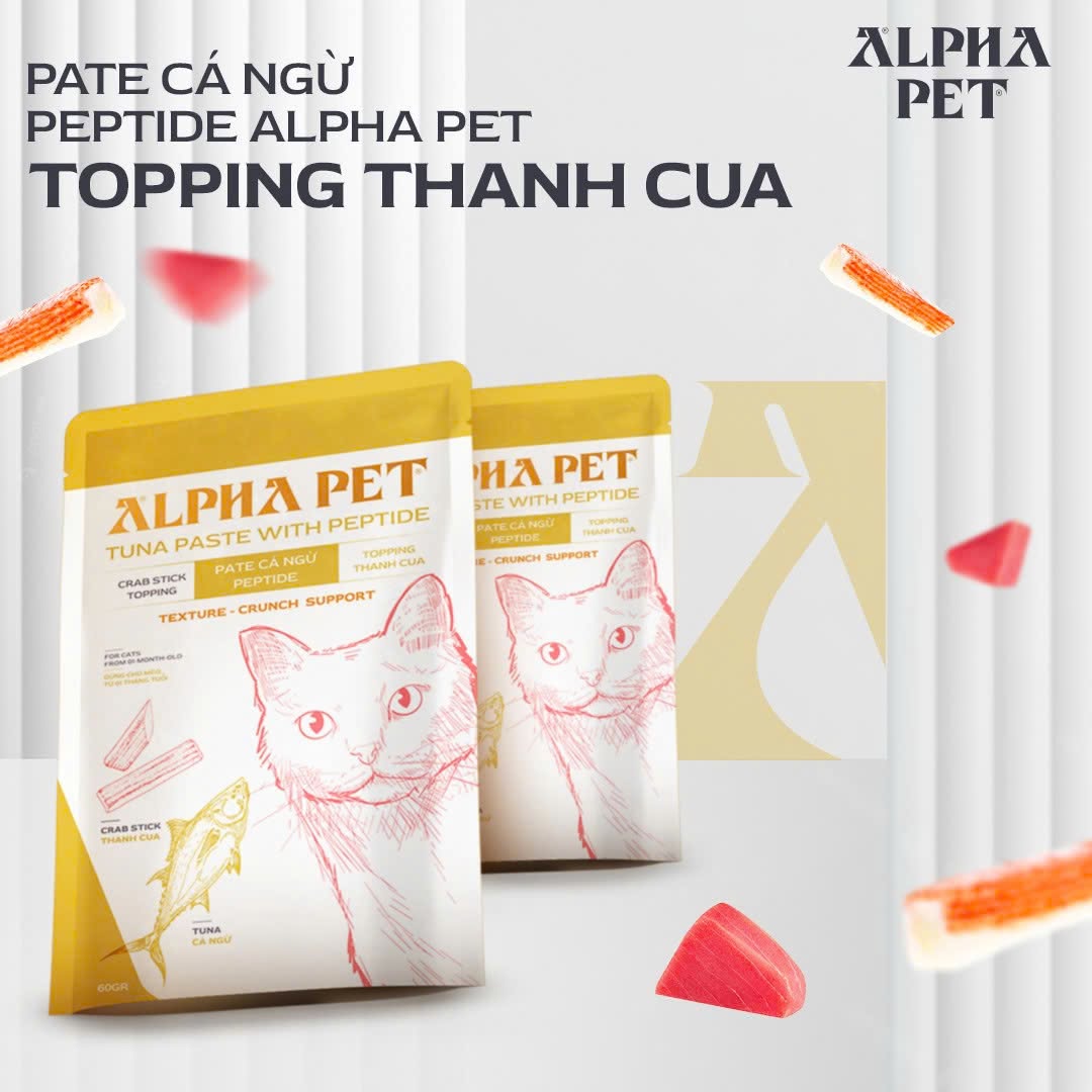 Pate Alpha Pet Cá Ngừ 60G Dành Cho Mèo – 8 Vị Topping Thơm Ngon