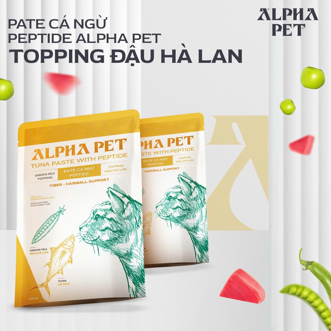 Pate Alpha Pet Cá Ngừ 60G Dành Cho Mèo – 8 Vị Topping Thơm Ngon