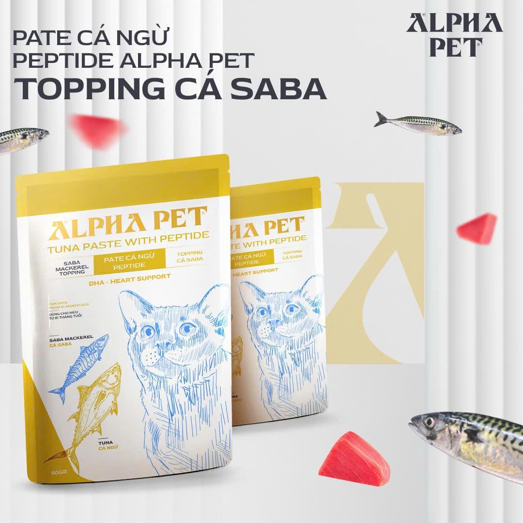 Pate Alpha Pet Cá Ngừ 60G Dành Cho Mèo – 8 Vị Topping Thơm Ngon