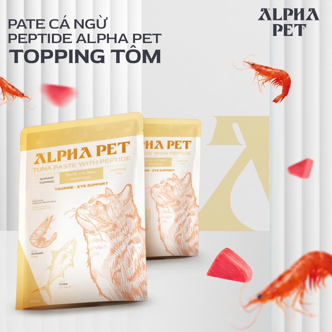 Pate Alpha Pet Cá Ngừ 60G Dành Cho Mèo – 8 Vị Topping Thơm Ngon