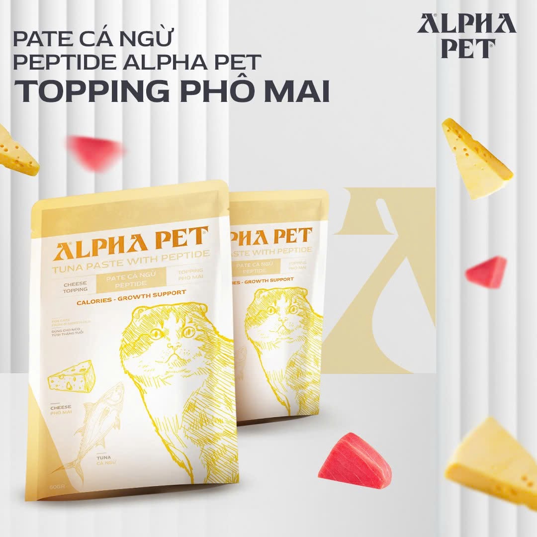 Pate Alpha Pet Cá Ngừ 60G Dành Cho Mèo – 8 Vị Topping Thơm Ngon
