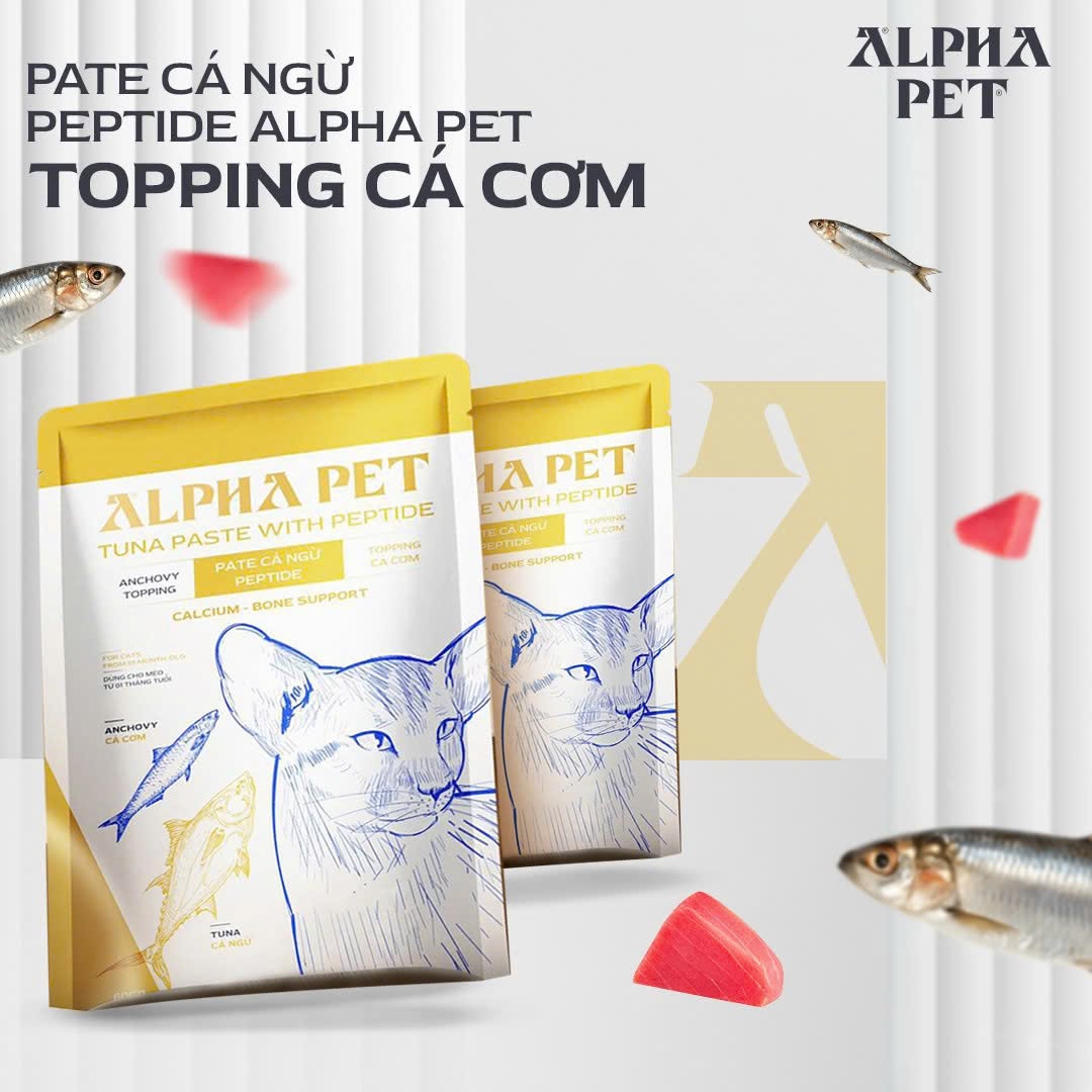 Pate Alpha Pet Cá Ngừ 60G Dành Cho Mèo – 8 Vị Topping Thơm Ngon