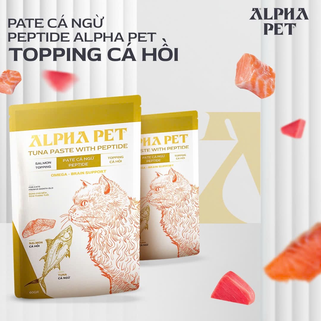 Pate Alpha Pet Cá Ngừ 60G Dành Cho Mèo – 8 Vị Topping Thơm Ngon