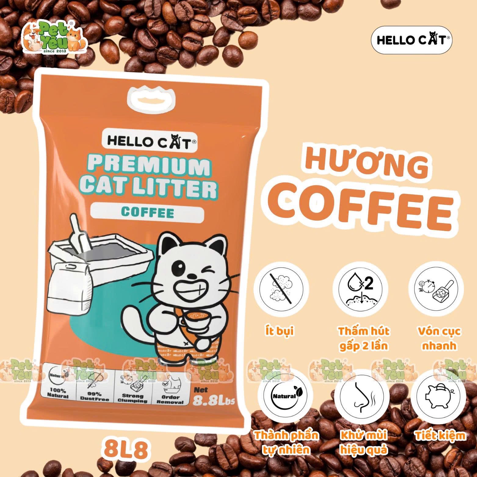 Cát đất sét dành cho mèo Hello Cat - 8L8