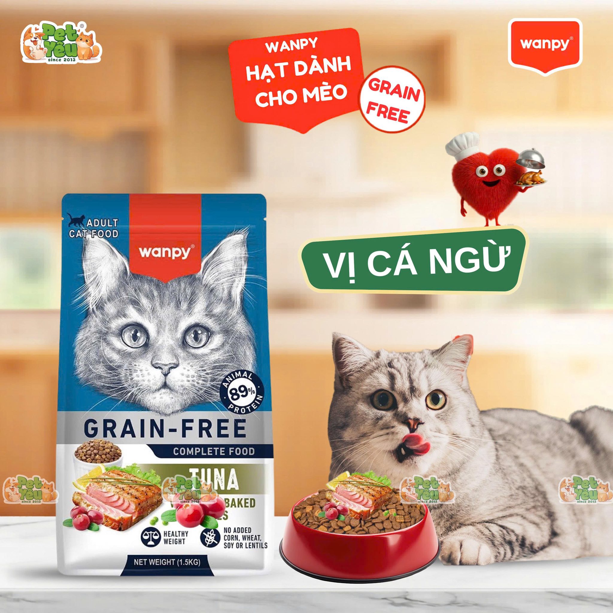 Hạt Wanpy Grain-Free cho mèo mọi lứa tuổi