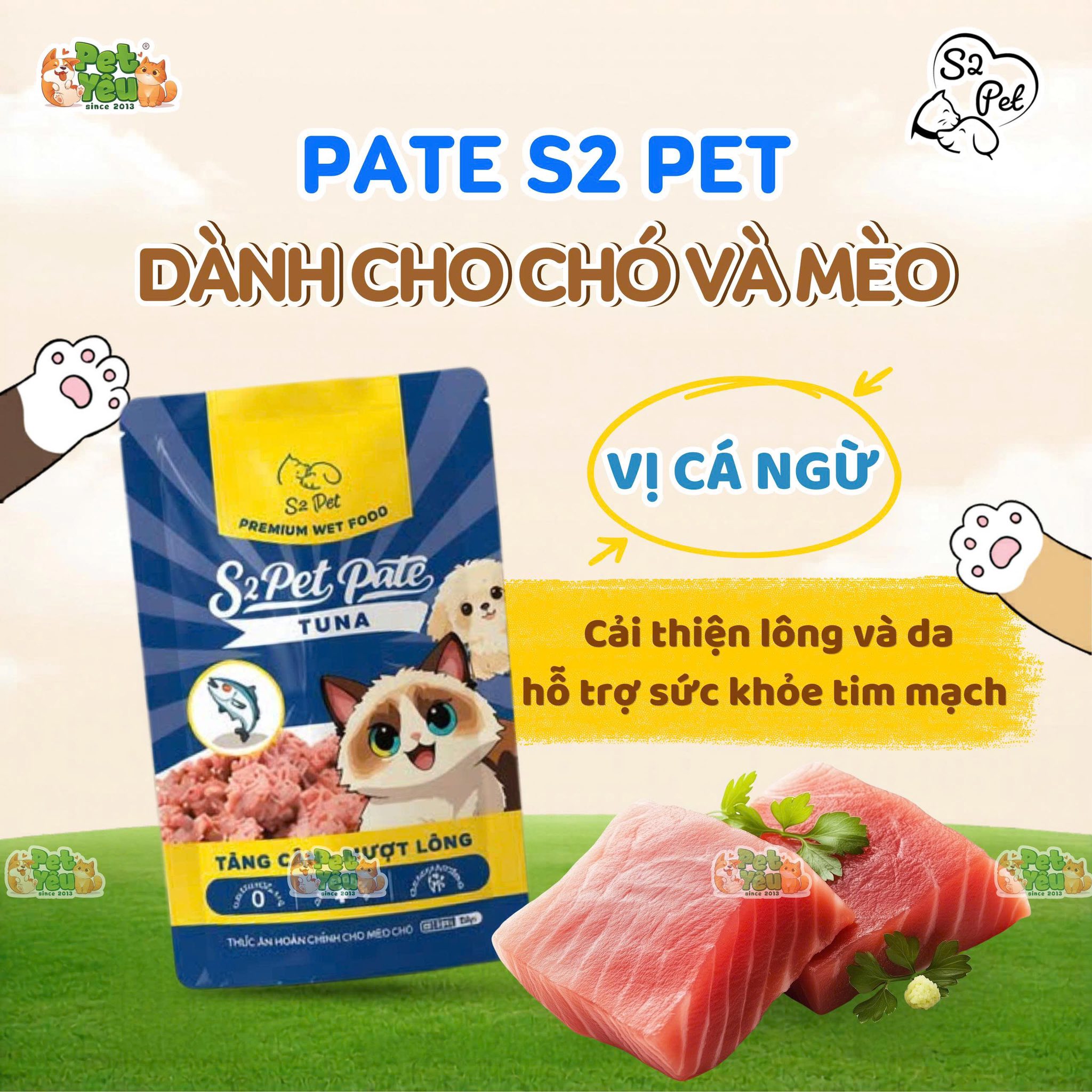  PATE S2PET DÀNH CHO CHÓ & MÈO - 85G