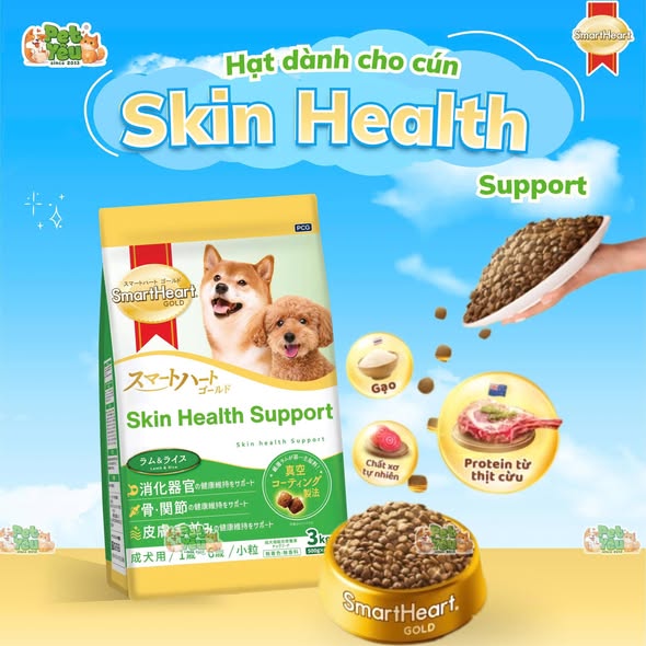 Hạt SmartHeart Gold Skin Health Support cho chó - Túi 1Kg
