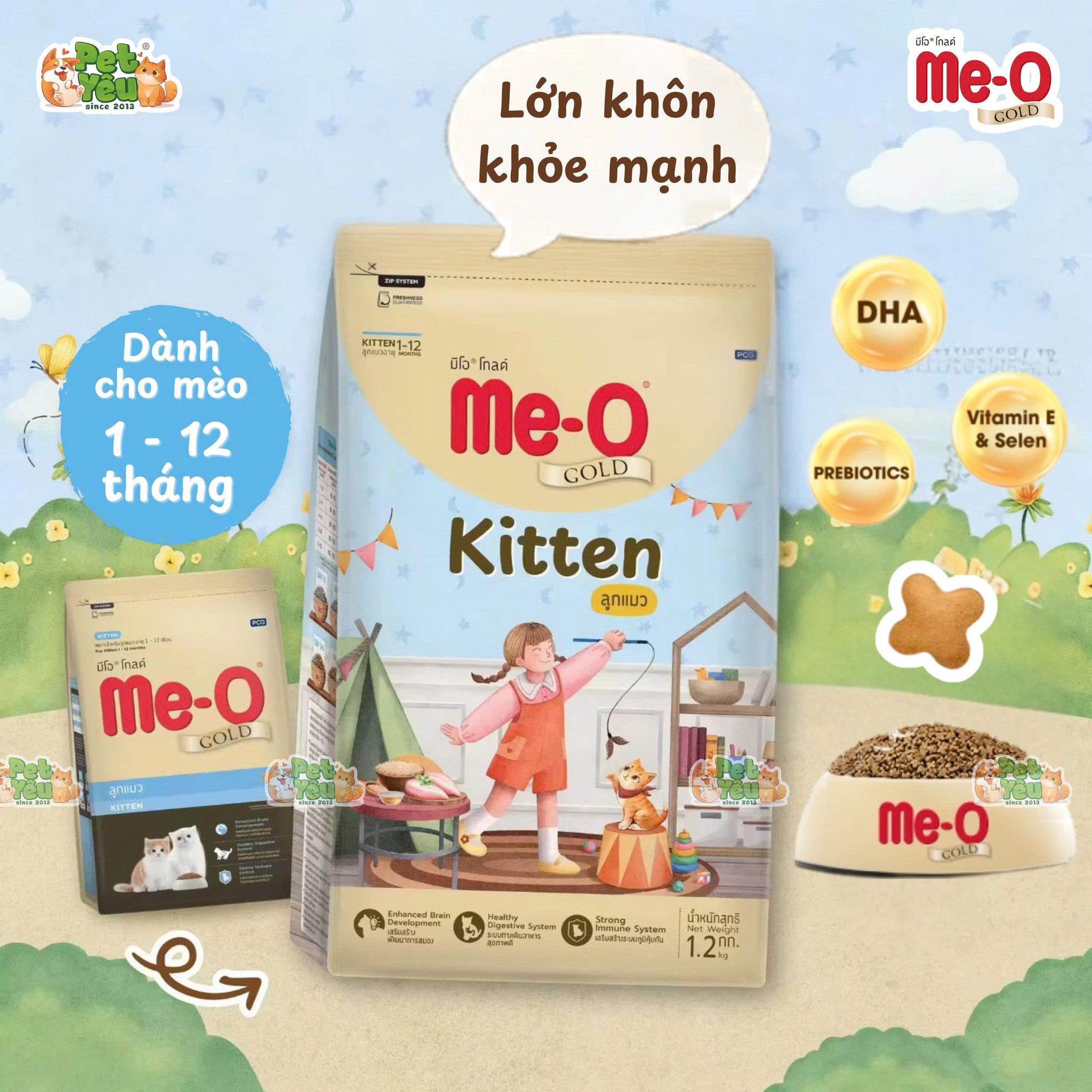 Thức ăn hạt Me-O Gold dành cho mèo mọi lứa tuổi