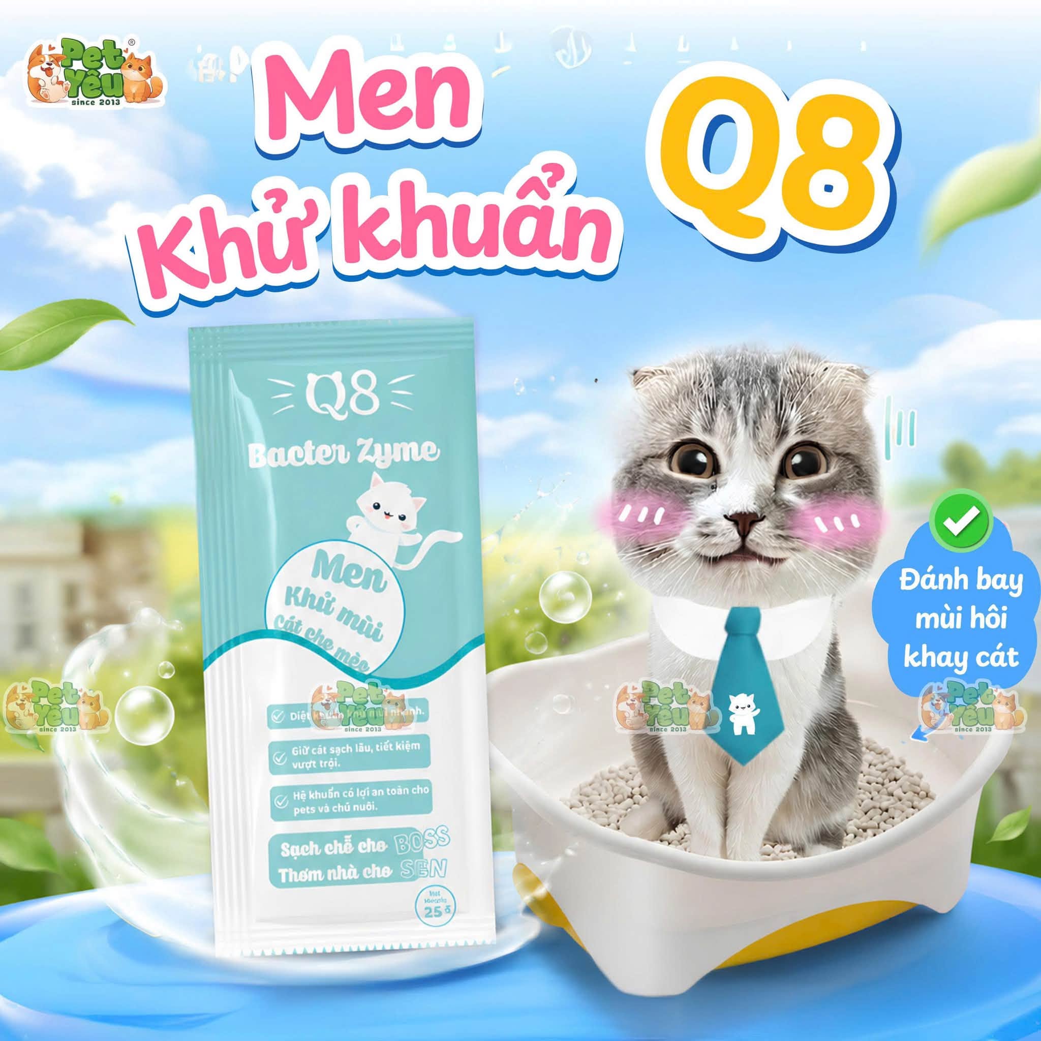 Men Khử Khuẩn Q8 Cho Mèo