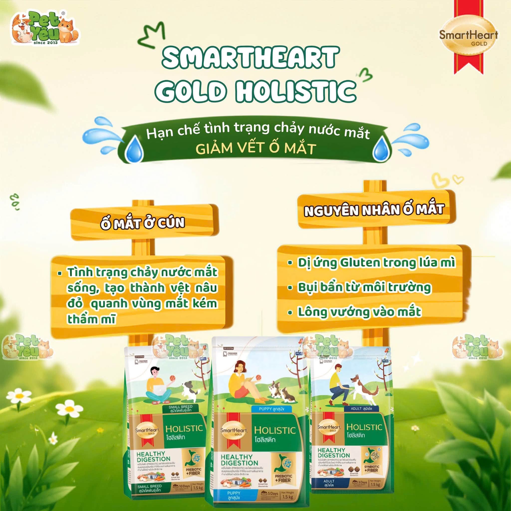 Hạt Cho Chó Smartheart Gold Holistic Giảm Vết Ố Mắt
