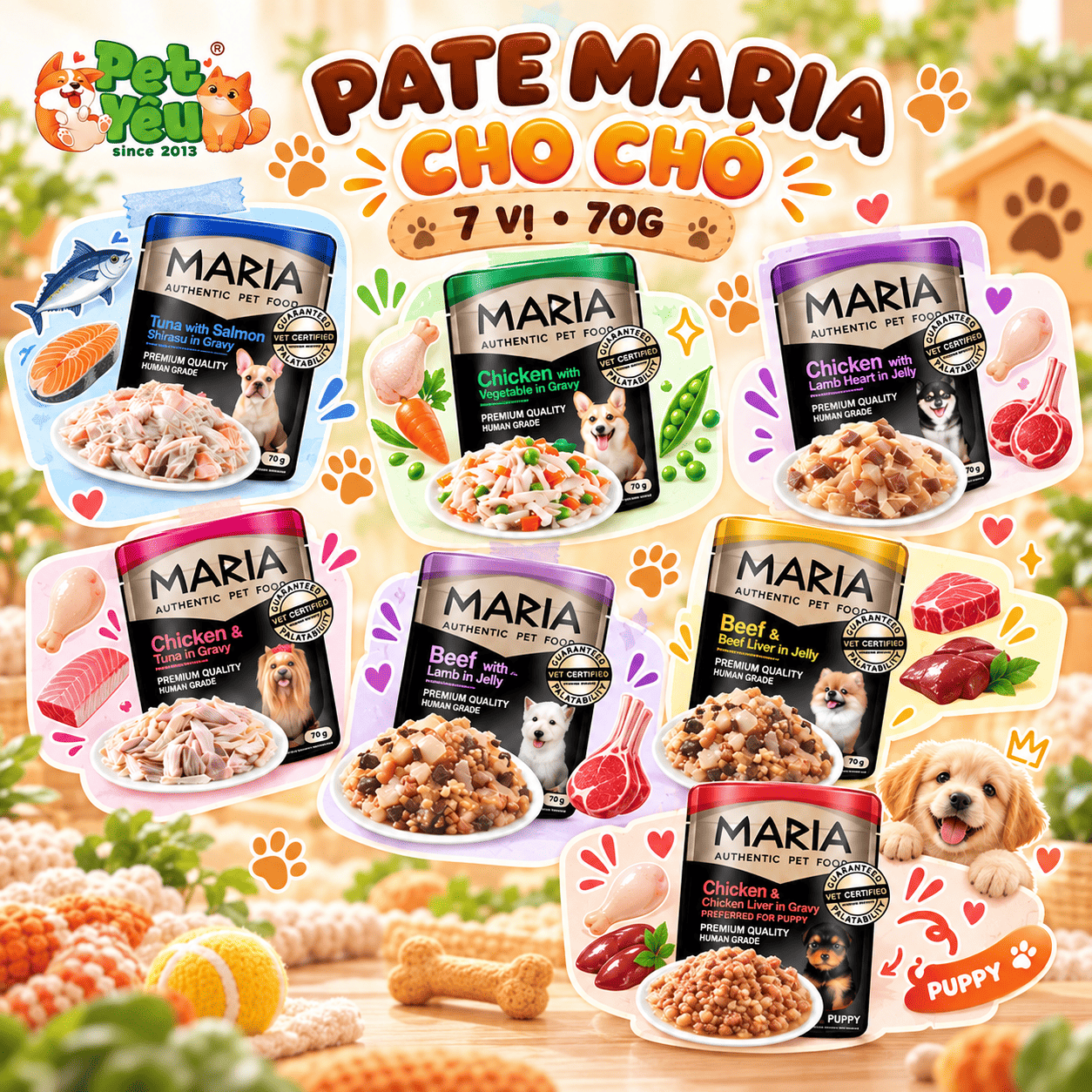 Pate Maria Cho Chó Nhập Khẩu Từ Thái Lan - Gói 70G