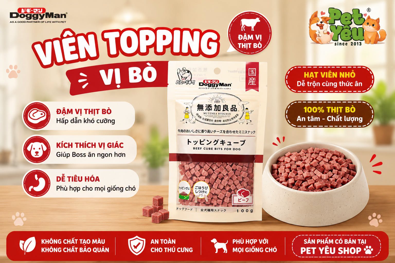 Viên Topping Thịt DoggyMan Cho Chó
