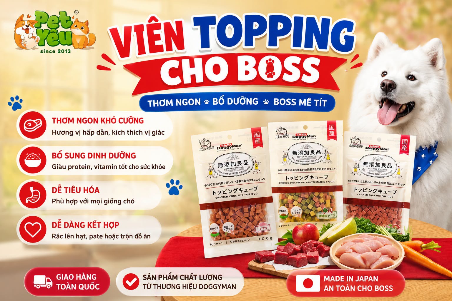 Viên Topping Thịt DoggyMan Cho Chó