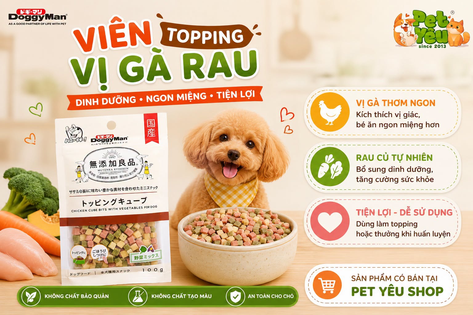 Viên Topping Thịt DoggyMan Cho Chó