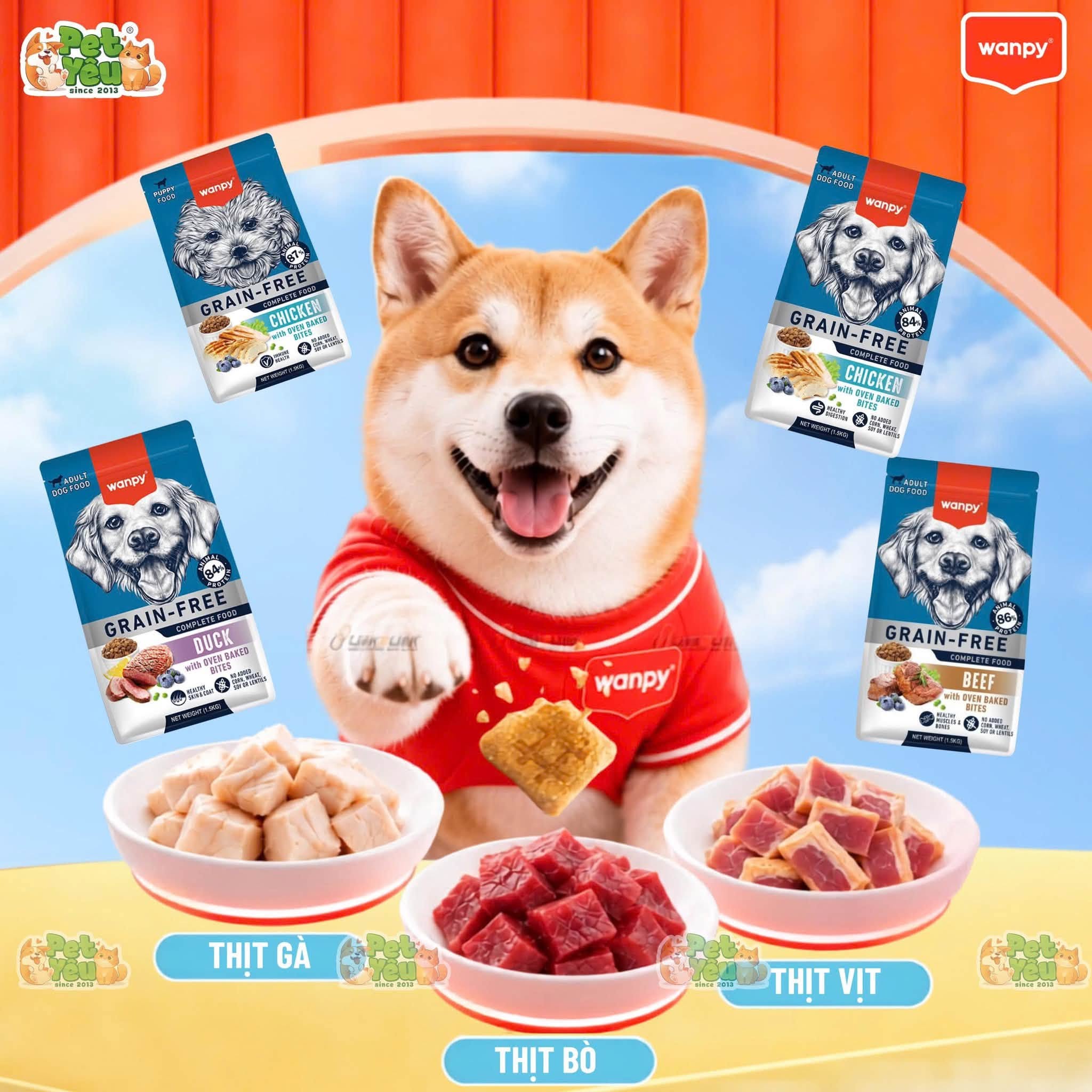 Hạt Wanpy Grain-Free cho chó mọi lứa tuổi