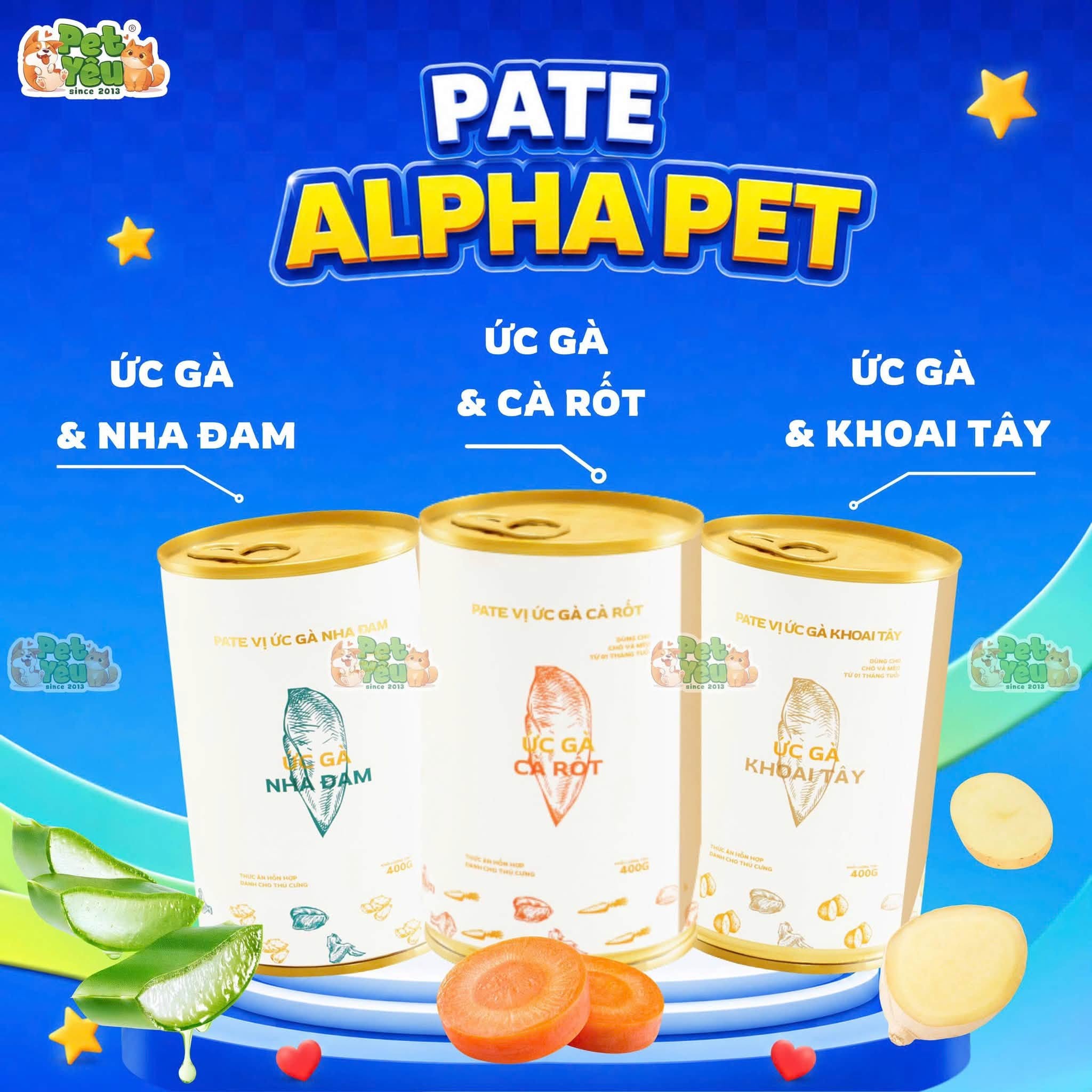 Pate Alpha Pet Cho Chó Mèo Lon 400G