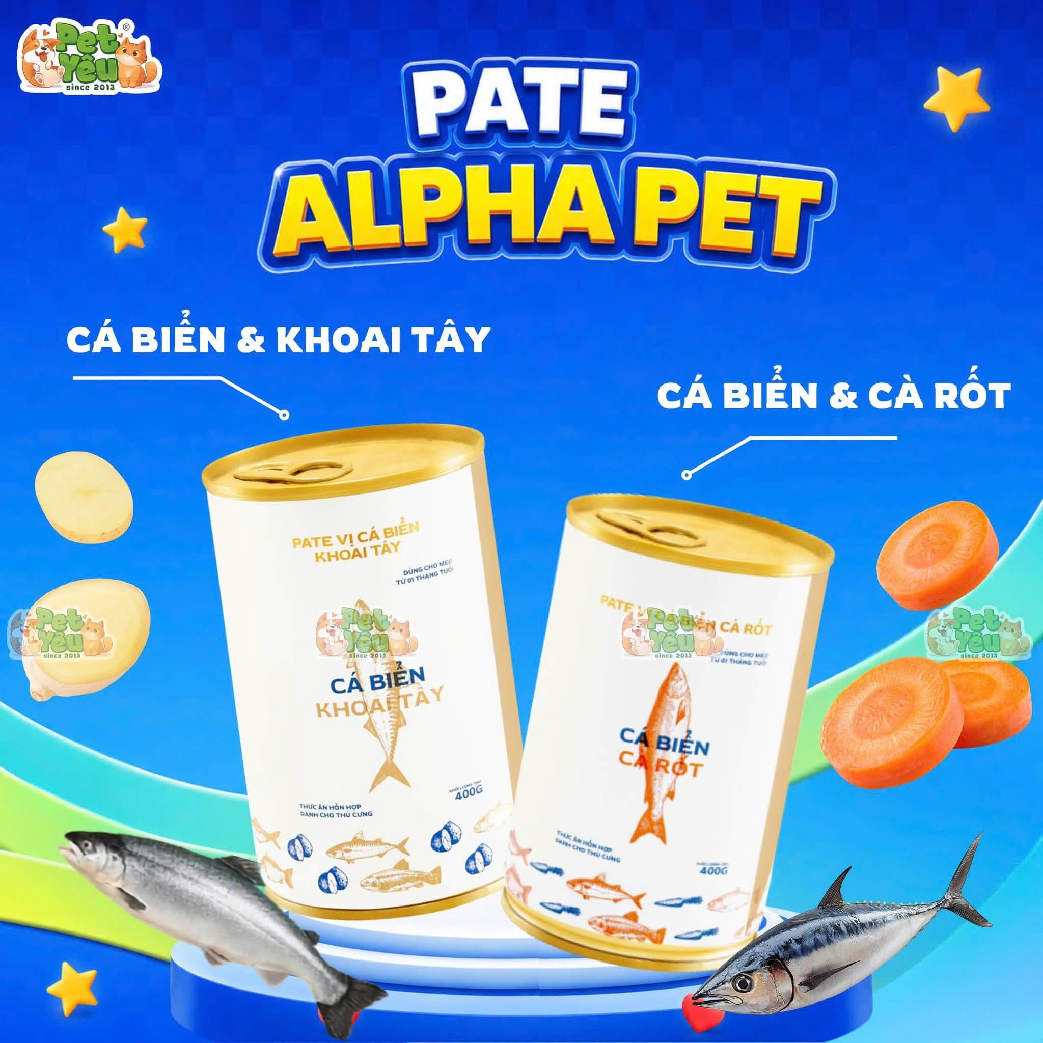 Pate Alpha Pet Cho Chó Mèo Lon 400G