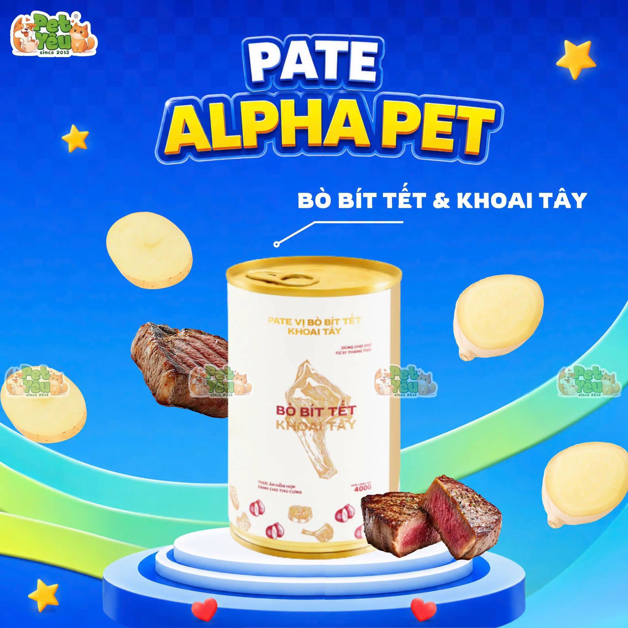 Pate Alpha Pet Cho Chó Mèo Lon 400G
