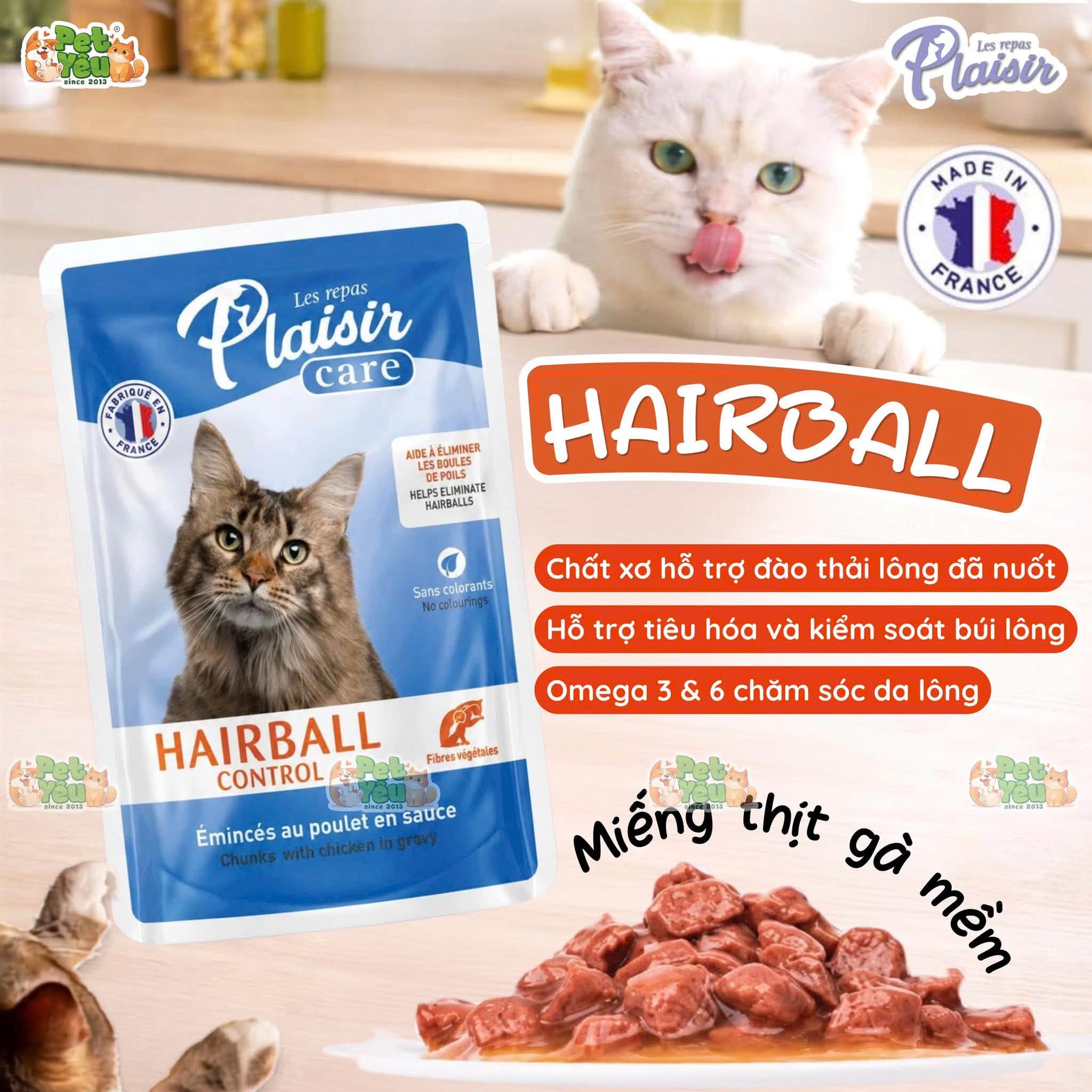 Pate Plaisir Care Dành Cho Mèo 85G – 3 Chức Năng Chăm Sóc Sức Khỏe
