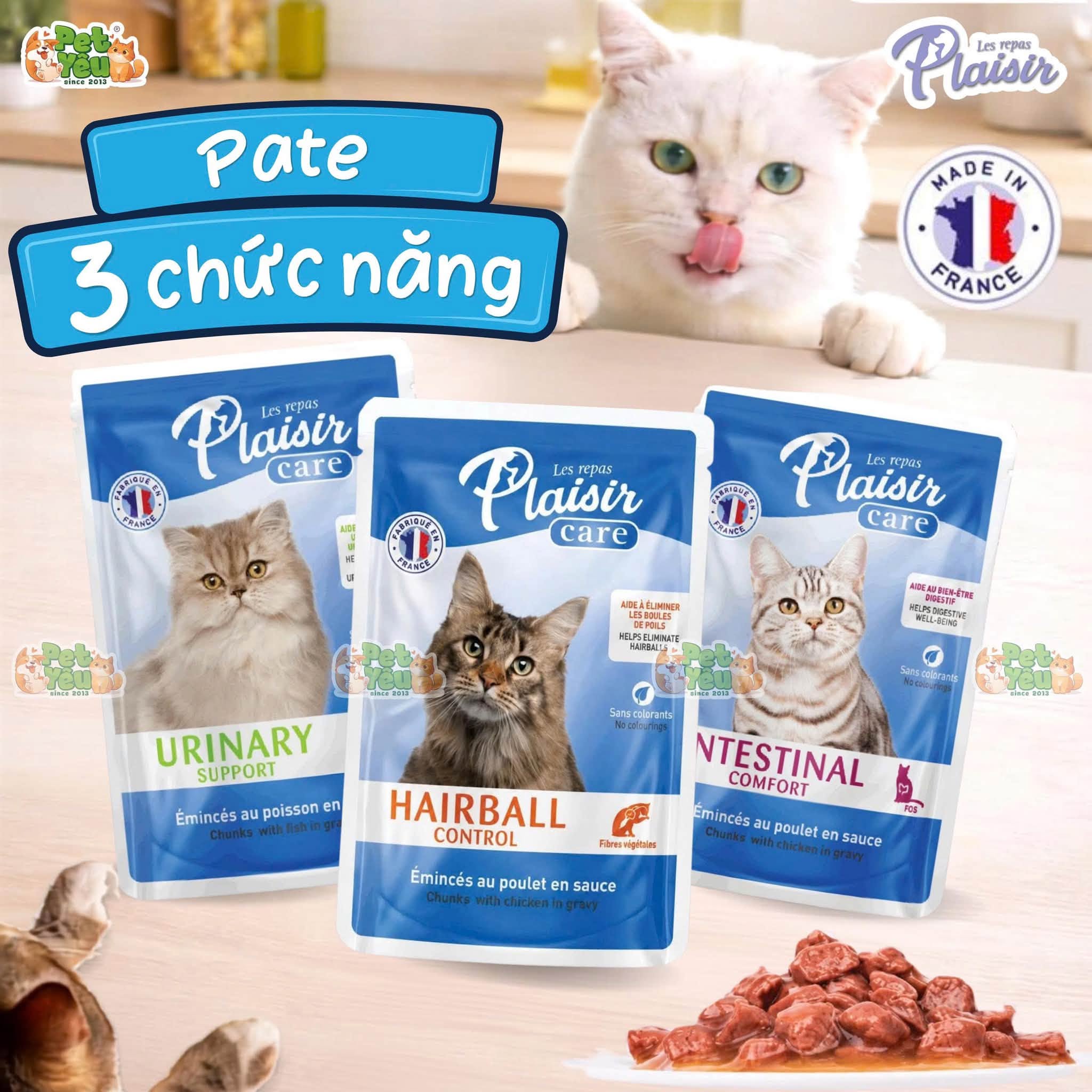 Pate Plaisir Care Dành Cho Mèo 85G – 3 Chức Năng Chăm Sóc Sức Khỏe