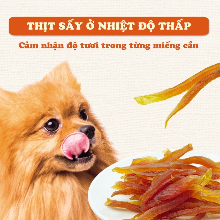 Snack Thịt Gà Sấy Dẻo Doggy Man cho cún cưng- Túi 80G
