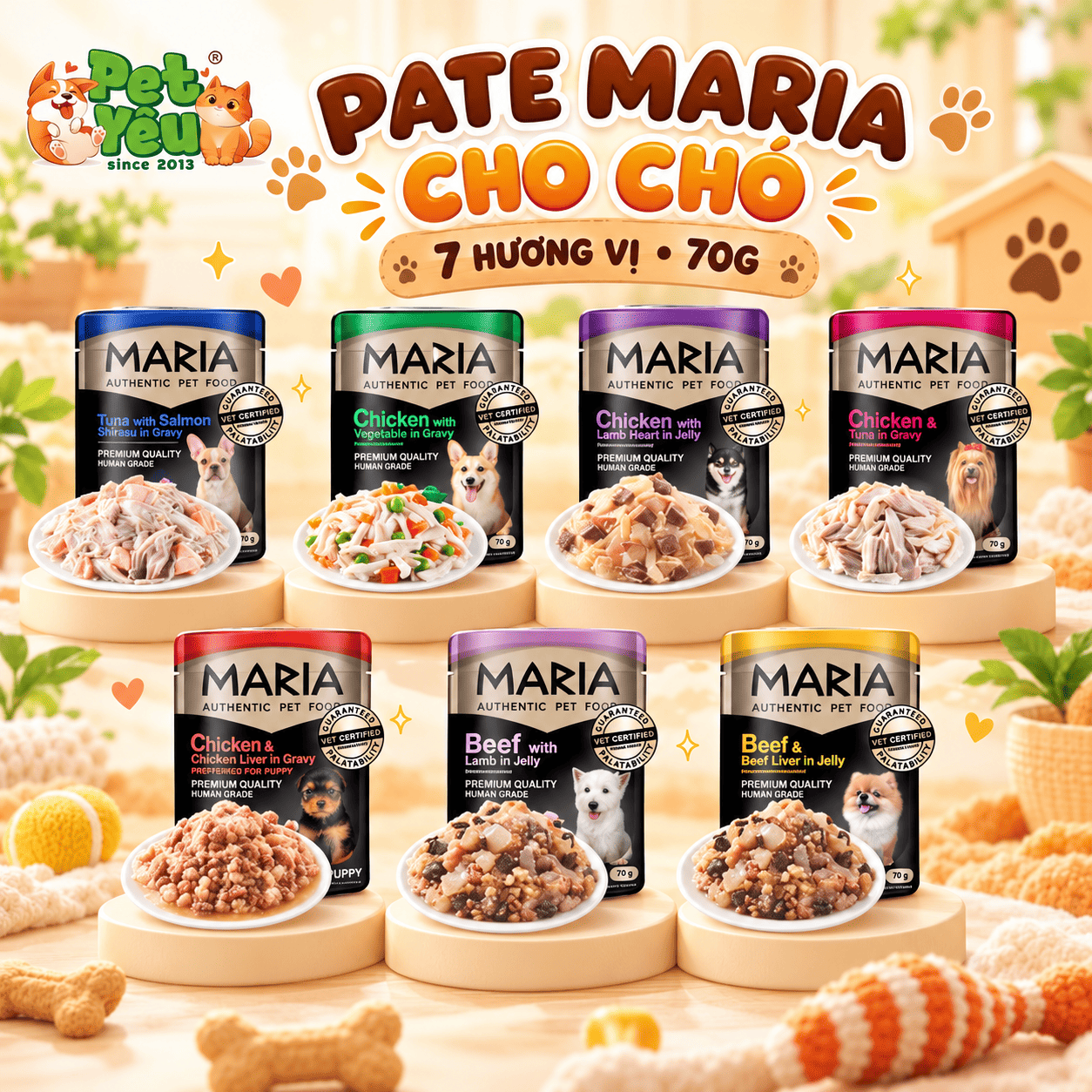 Pate Maria Cho Chó Nhập Khẩu Từ Thái Lan - Gói 70G