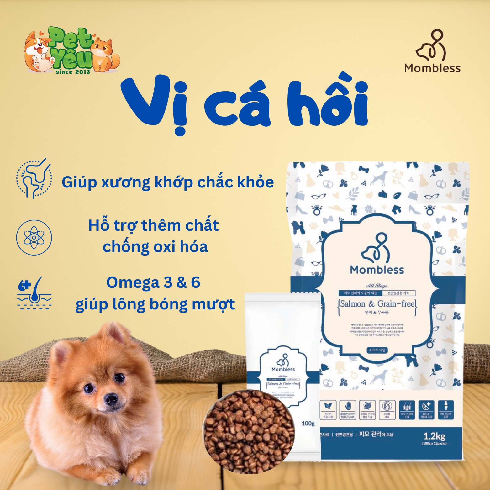 Thức ăn hạt mềm Mombless dành cho chó
